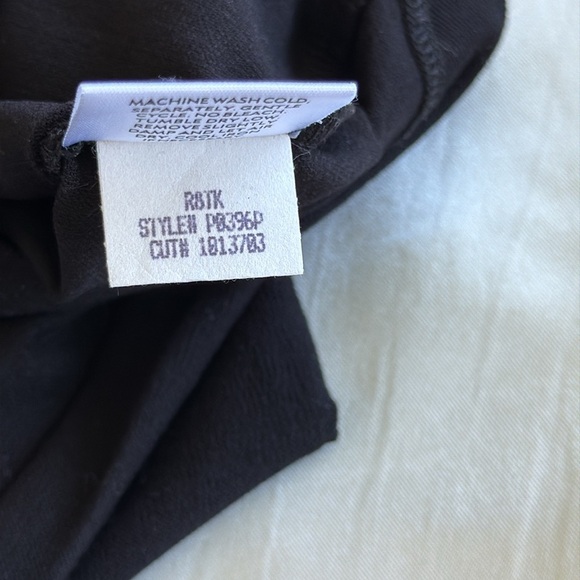 Eileen Fisher Black Textured Crepe Pants Slim Fit Stretch Elastic Waist Pull On - Picture 10 of 12